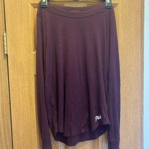 Maroon VS Pink Long Sleeve Tee, Size: XS
